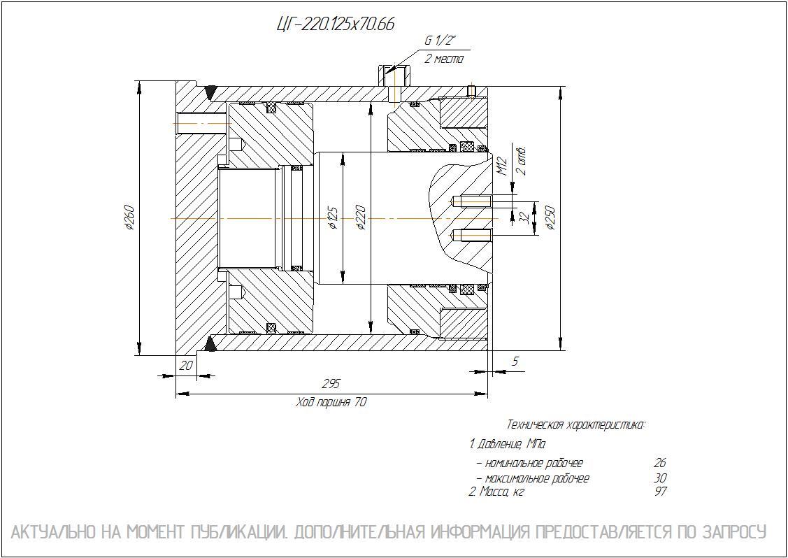 ЦГ-220.125х70.66 Гидроцилиндр